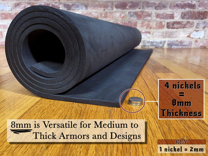 The Foamory EVA Foam Cosplay - (2mm to 10mm) - Black or White - 14"" x 39"" Sheet - Ultra High Density 85 kg/m3 - by The Foamory (Black, 8mm - Thickness) - Image 5